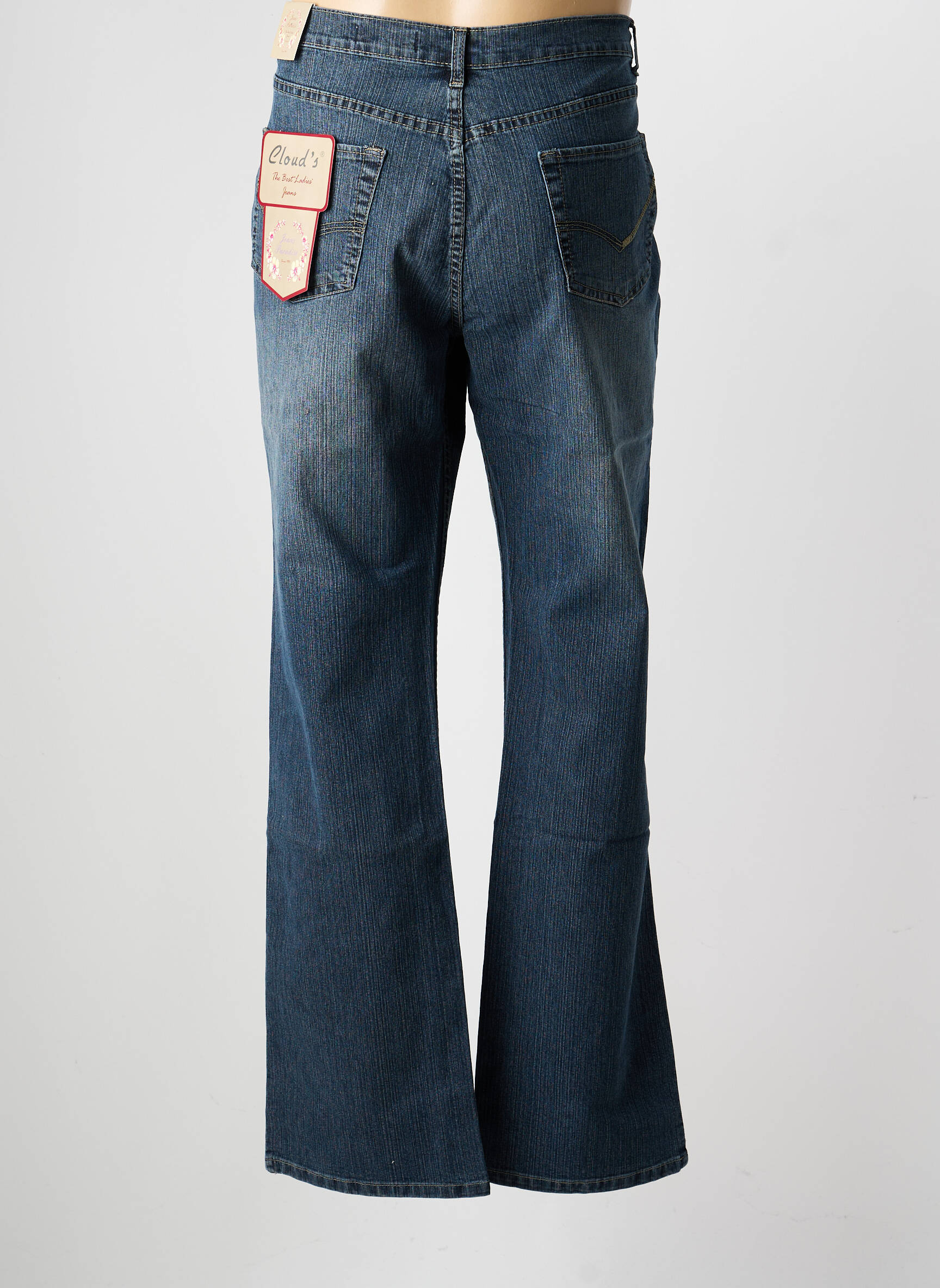 Jeans coupe droite stretch taille normale bleu CLOUD'S femme