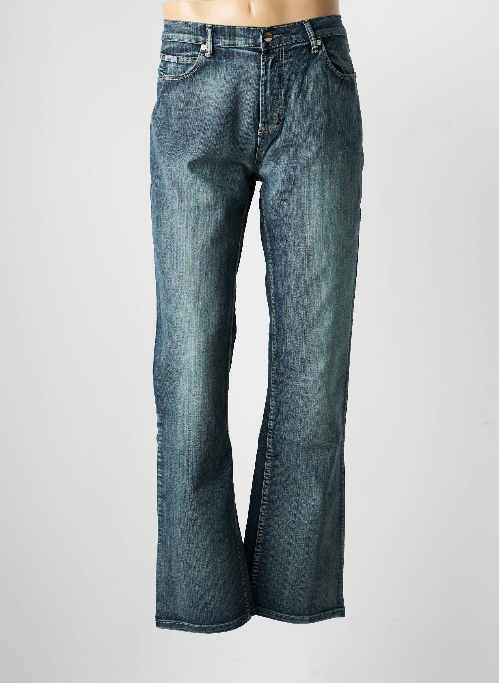 Jeans coupe droite broderie rivets taille normale bleu CLOUD'S femme