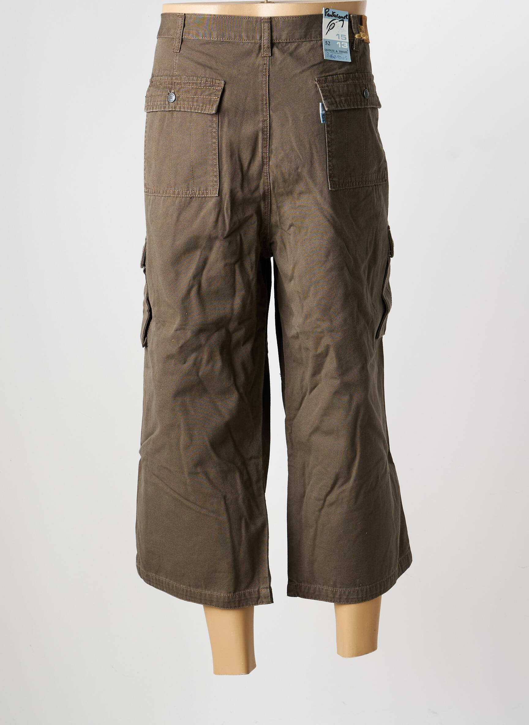 Pantacourt coupe droite taille normale marron QUINZE & TREIZE femme
