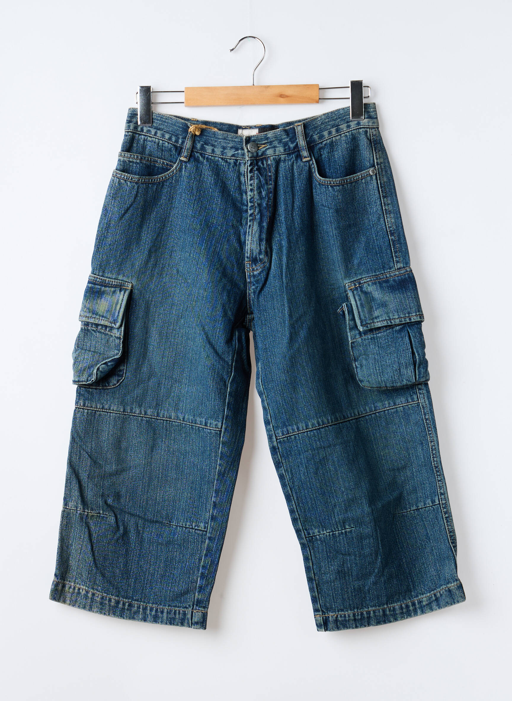Bermuda coupe droite taille normale bleu QUINZE & TREIZE femme