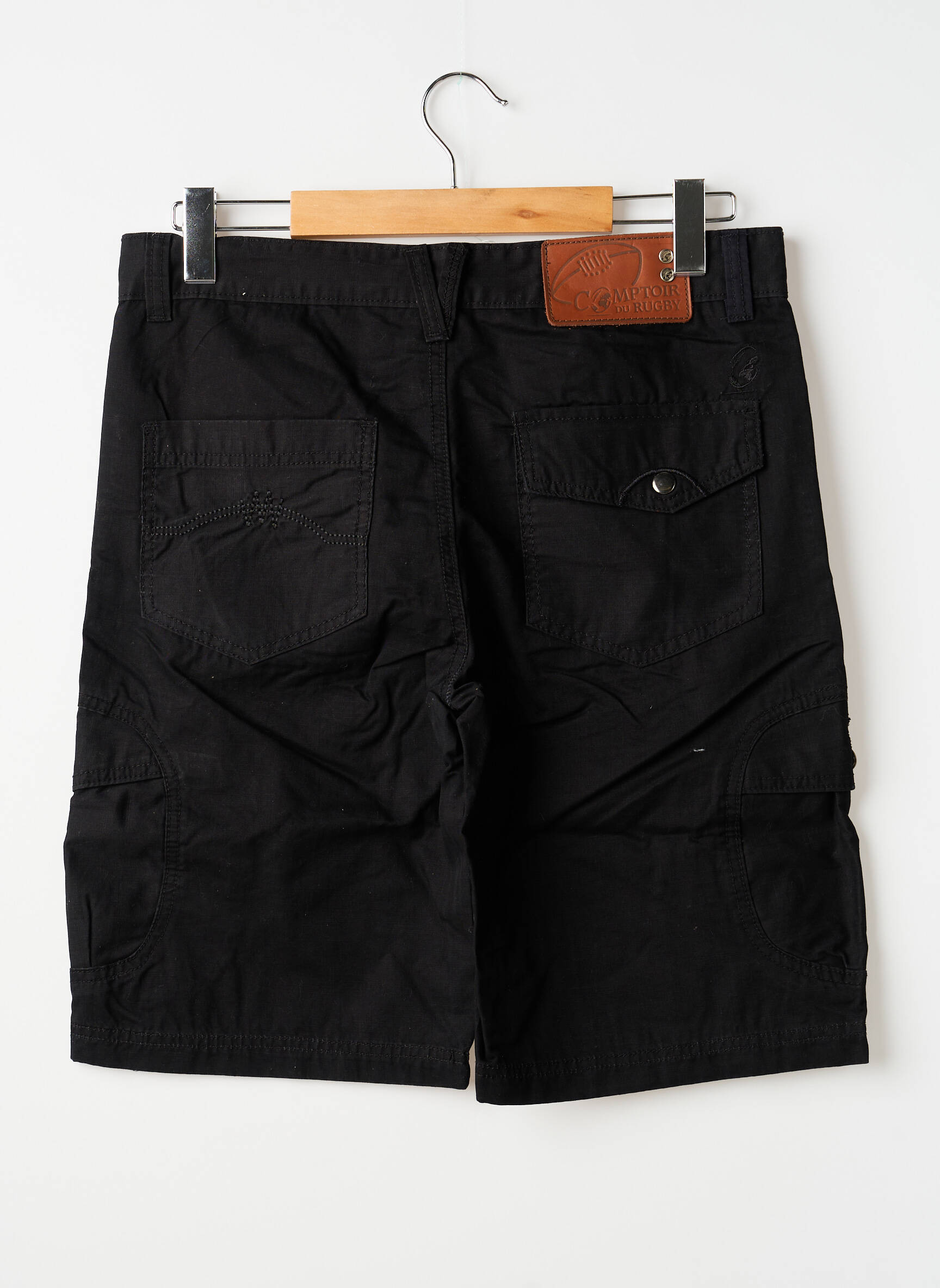 Bermuda tissage popeline taille normale noir COMPTOIR DU RUGBY homme
