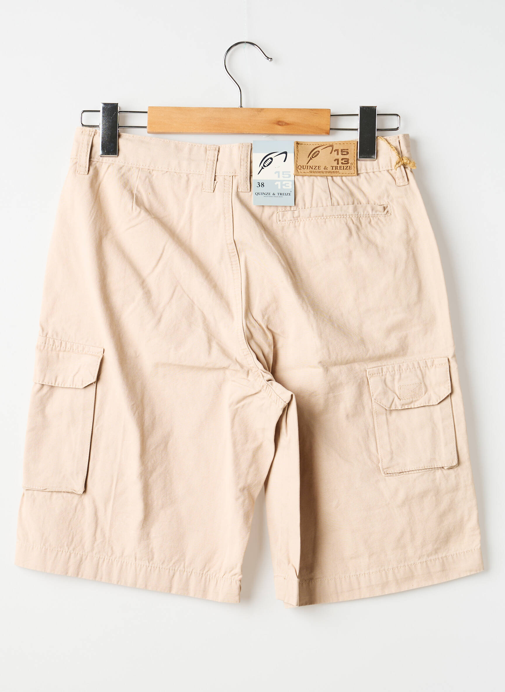 Bermuda tissage popeline taille normale beige QUINZE & TREIZE homme