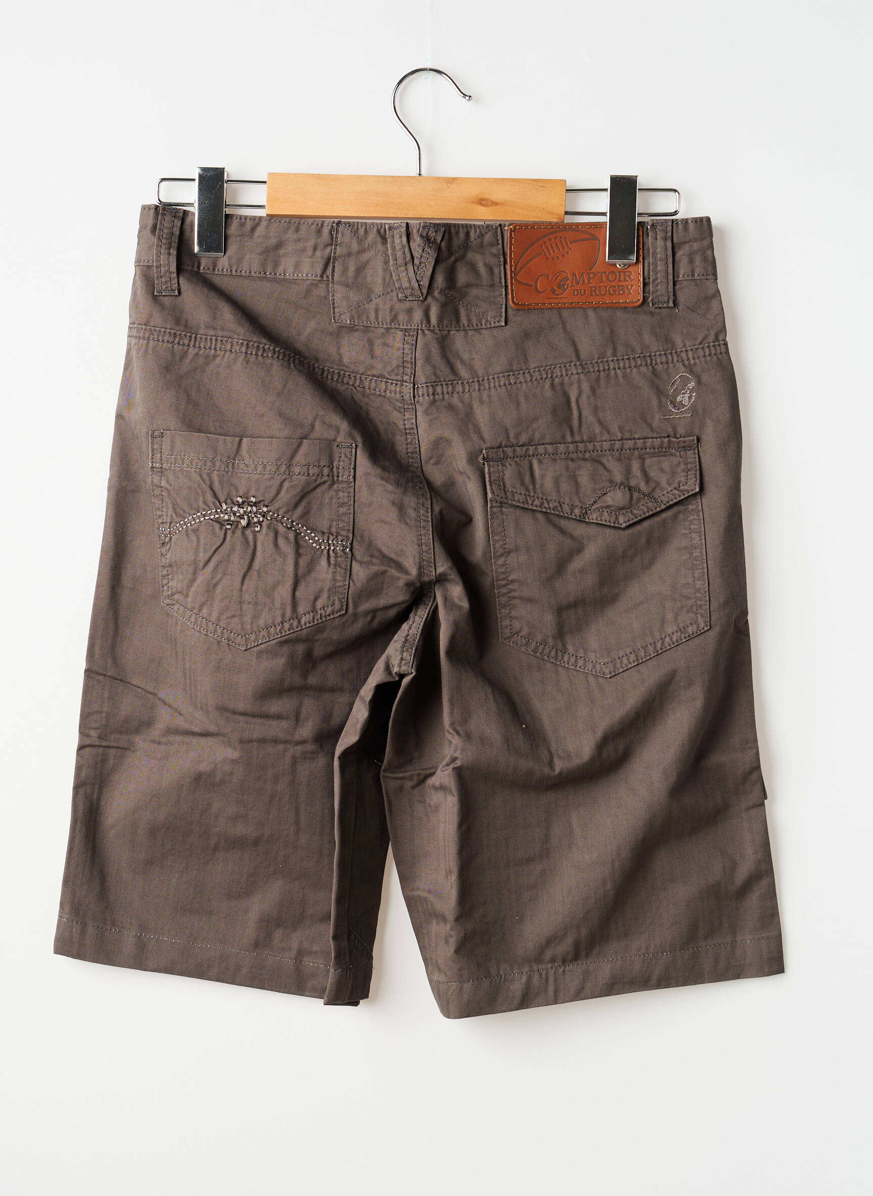 Bermuda tissage popeline taille normale marron COMPTOIR DU RUGBY homme