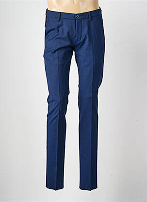 Pantalon slim taille à pinces taille normale bleu BRUNO SAINT HILAIRE homme
