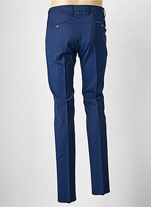Pantalon slim taille à pinces taille normale bleu BRUNO SAINT HILAIRE homme