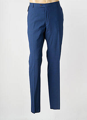 Pantalon slim tissage chiné taille normale bleu BRUNO SAINT HILAIRE homme