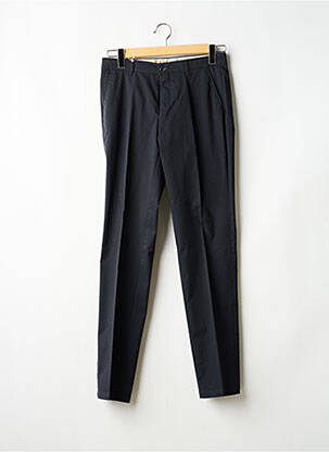 Pantalon slim tissage popeline taille haute bleu BRUNO SAINT HILAIRE homme