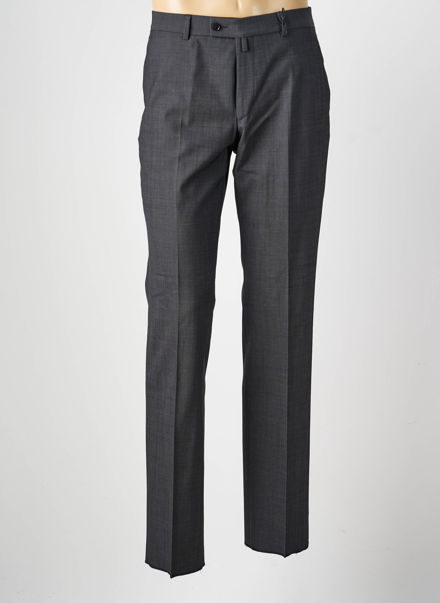 Pantalon slim tissage chiné taille normale gris BRUNO SAINT HILAIRE homme