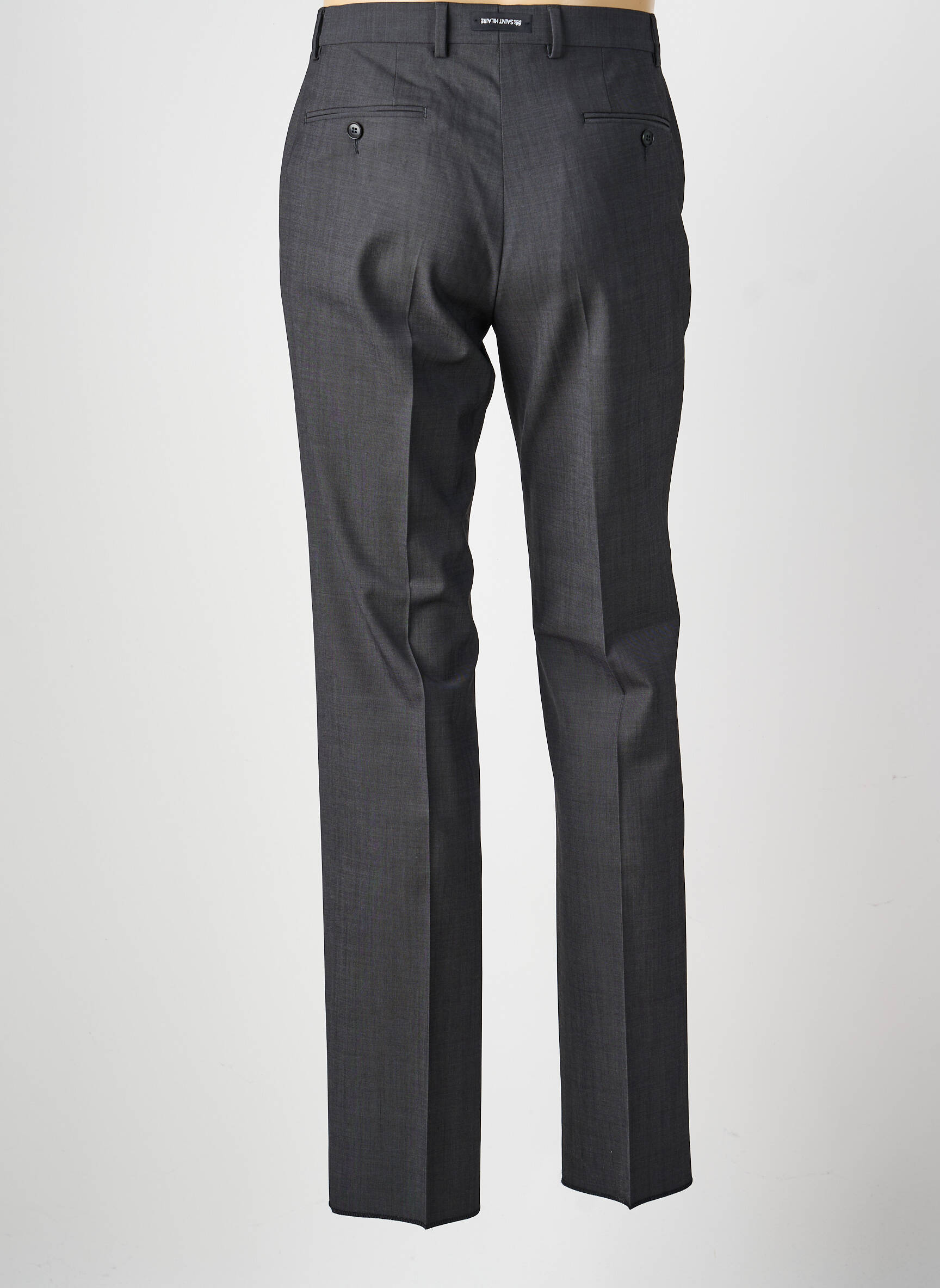 Pantalon slim tissage chiné taille normale gris BRUNO SAINT HILAIRE homme