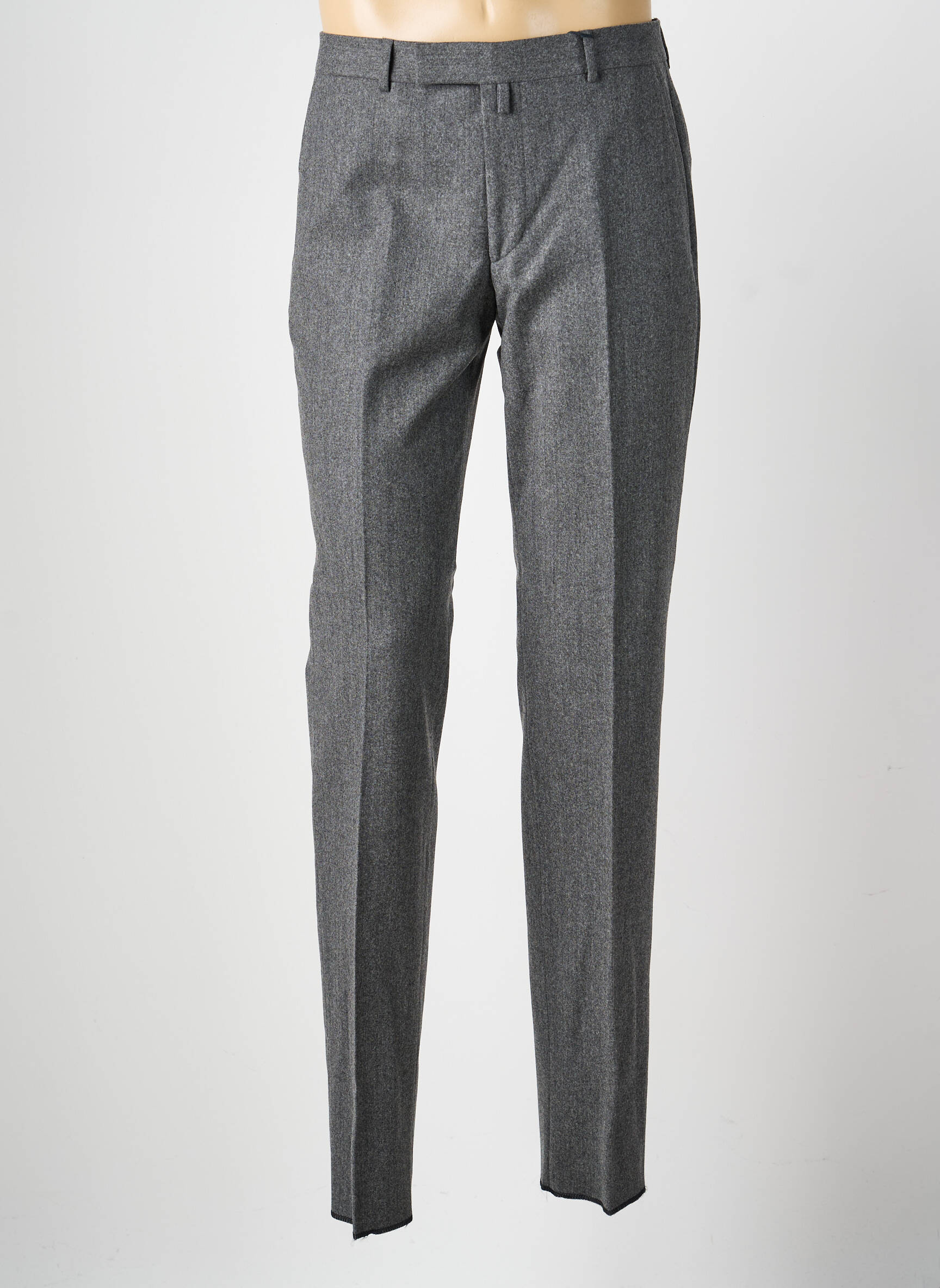 Pantalon slim tissage chiné taille normale gris BRUNO SAINT HILAIRE homme