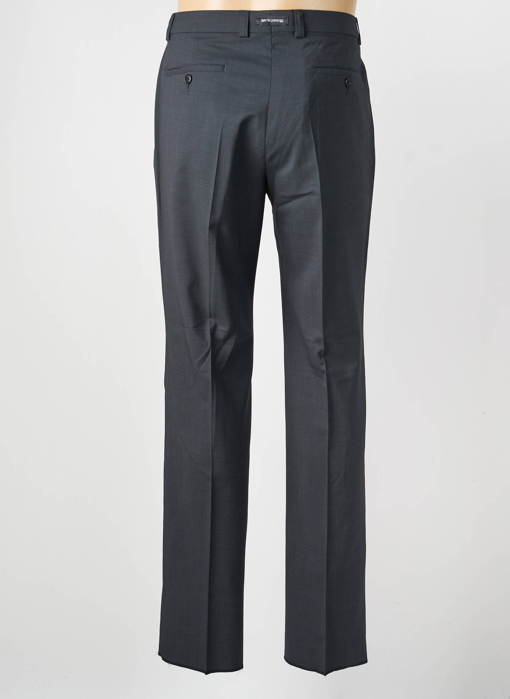 Pantalon slim taille à pinces taille normale gris BRUNO SAINT HILAIRE homme