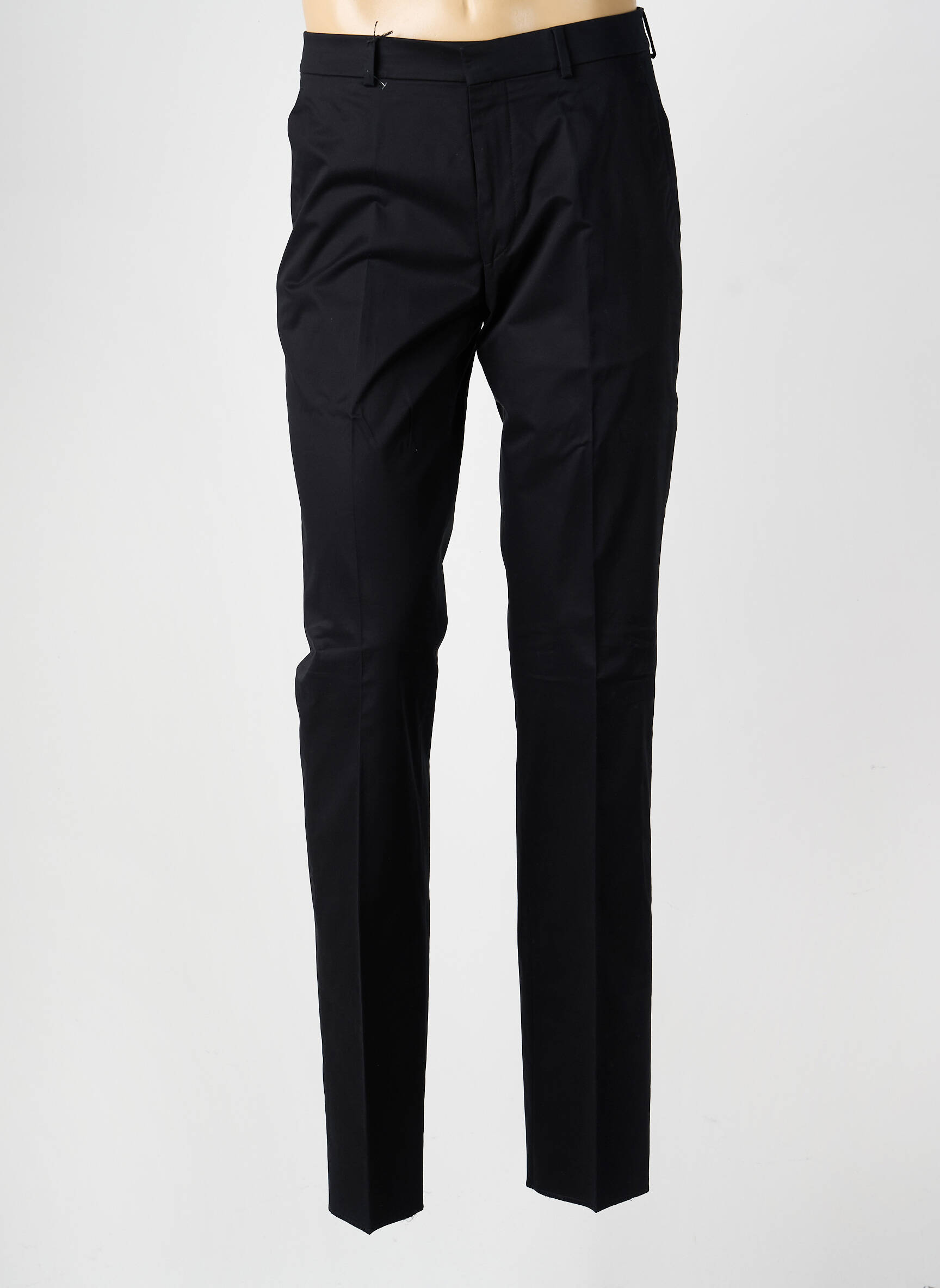 Pantalon slim tissage popeline taille normale noir BRUNO SAINT HILAIRE homme