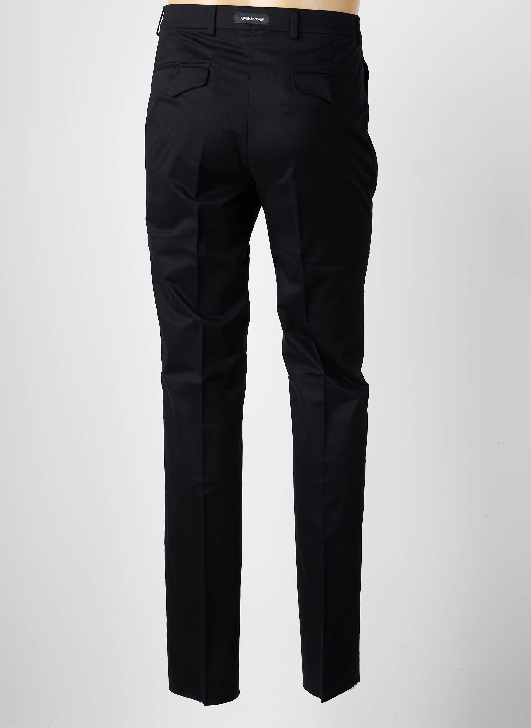 Pantalon slim tissage popeline taille normale noir BRUNO SAINT HILAIRE homme