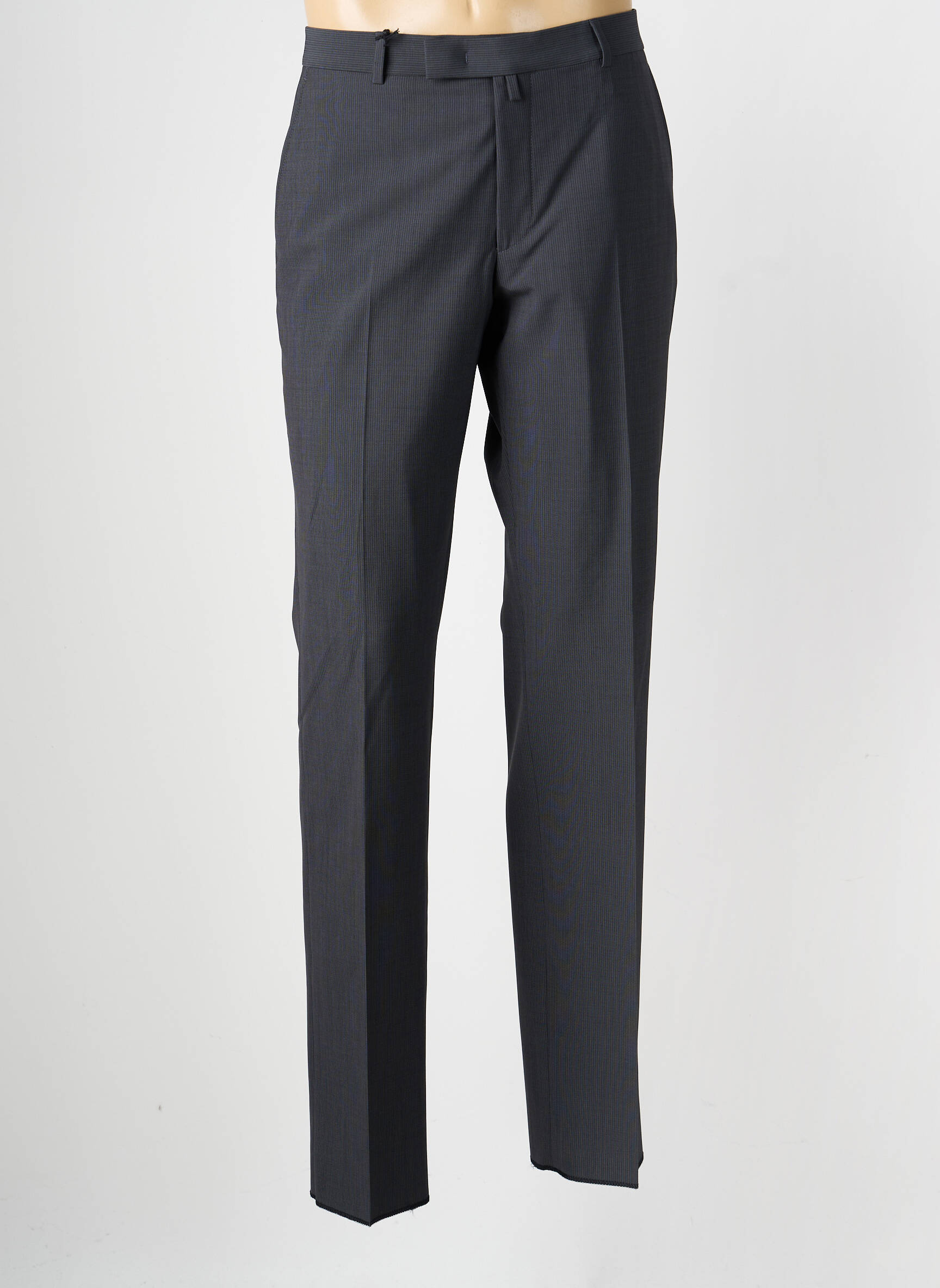 Pantalon slim taille à pinces taille normale gris BRUNO SAINT HILAIRE homme
