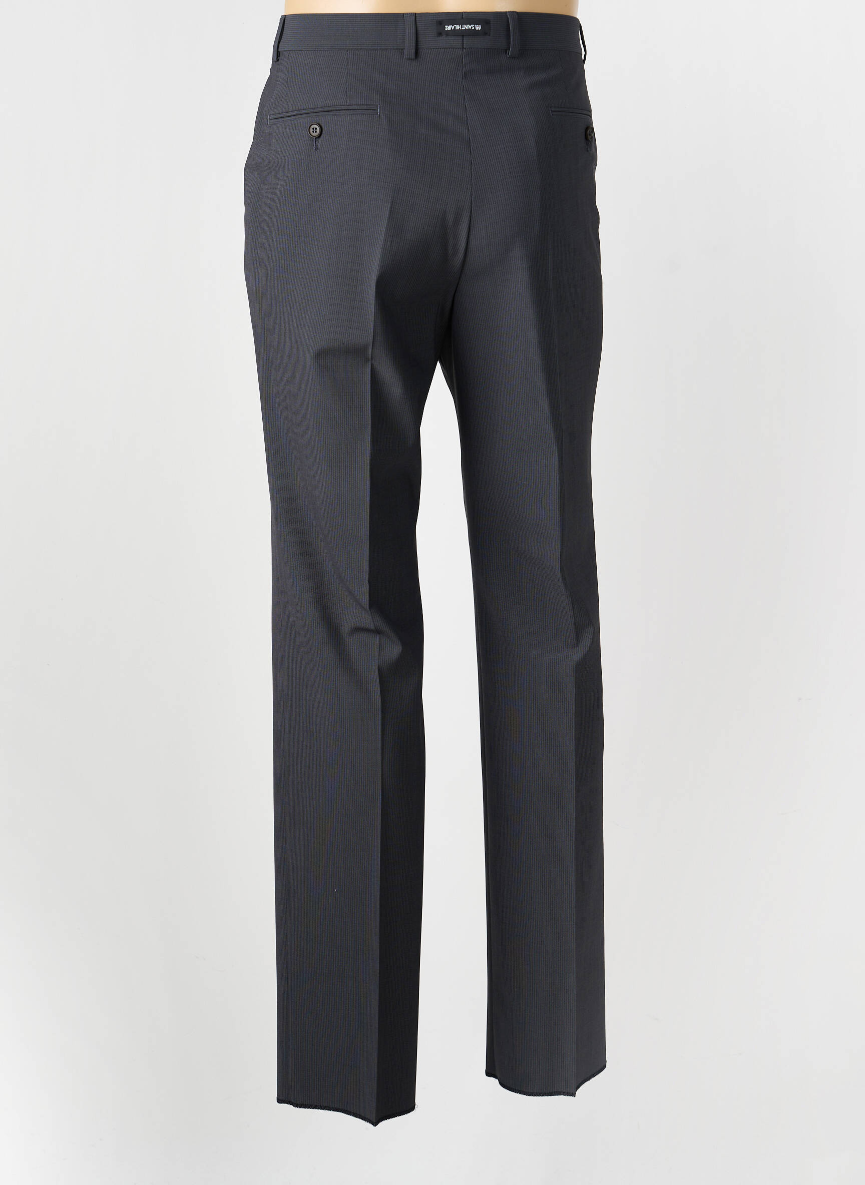 Pantalon slim taille à pinces taille normale gris BRUNO SAINT HILAIRE homme