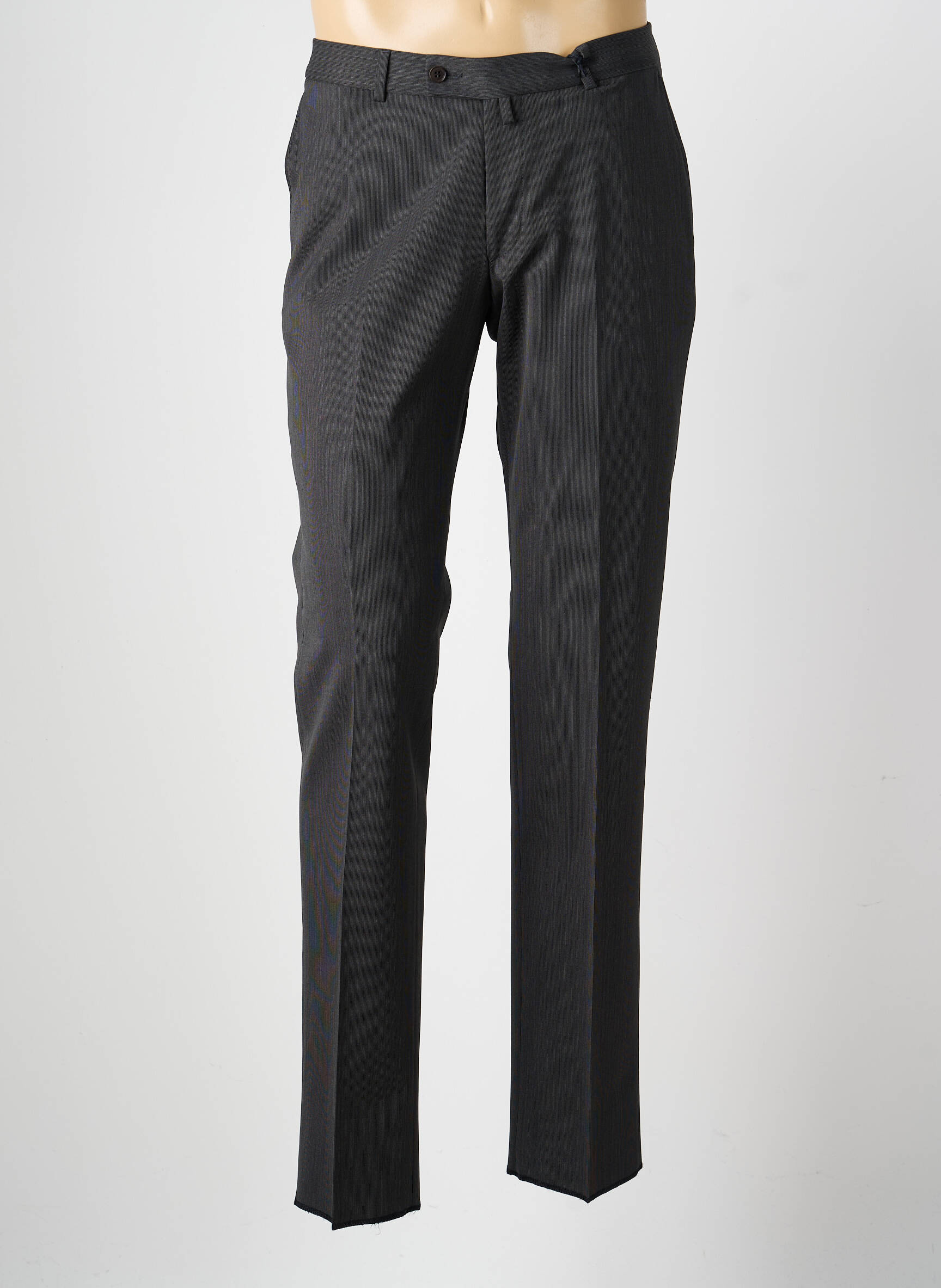 Pantalon slim tissage chiné taille normale gris BRUNO SAINT HILAIRE homme