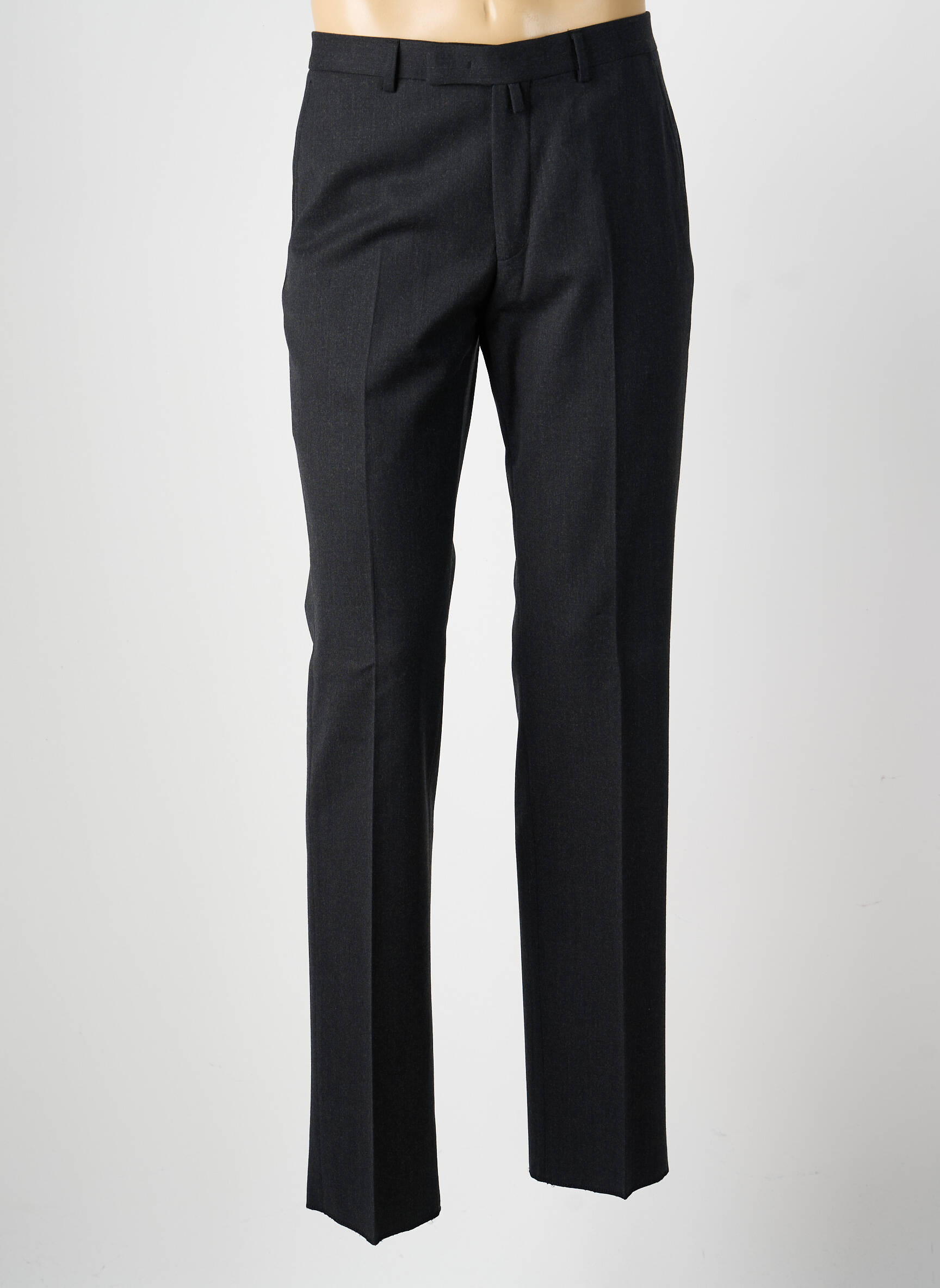 Pantalon slim tissage chiné taille normale gris BRUNO SAINT HILAIRE homme