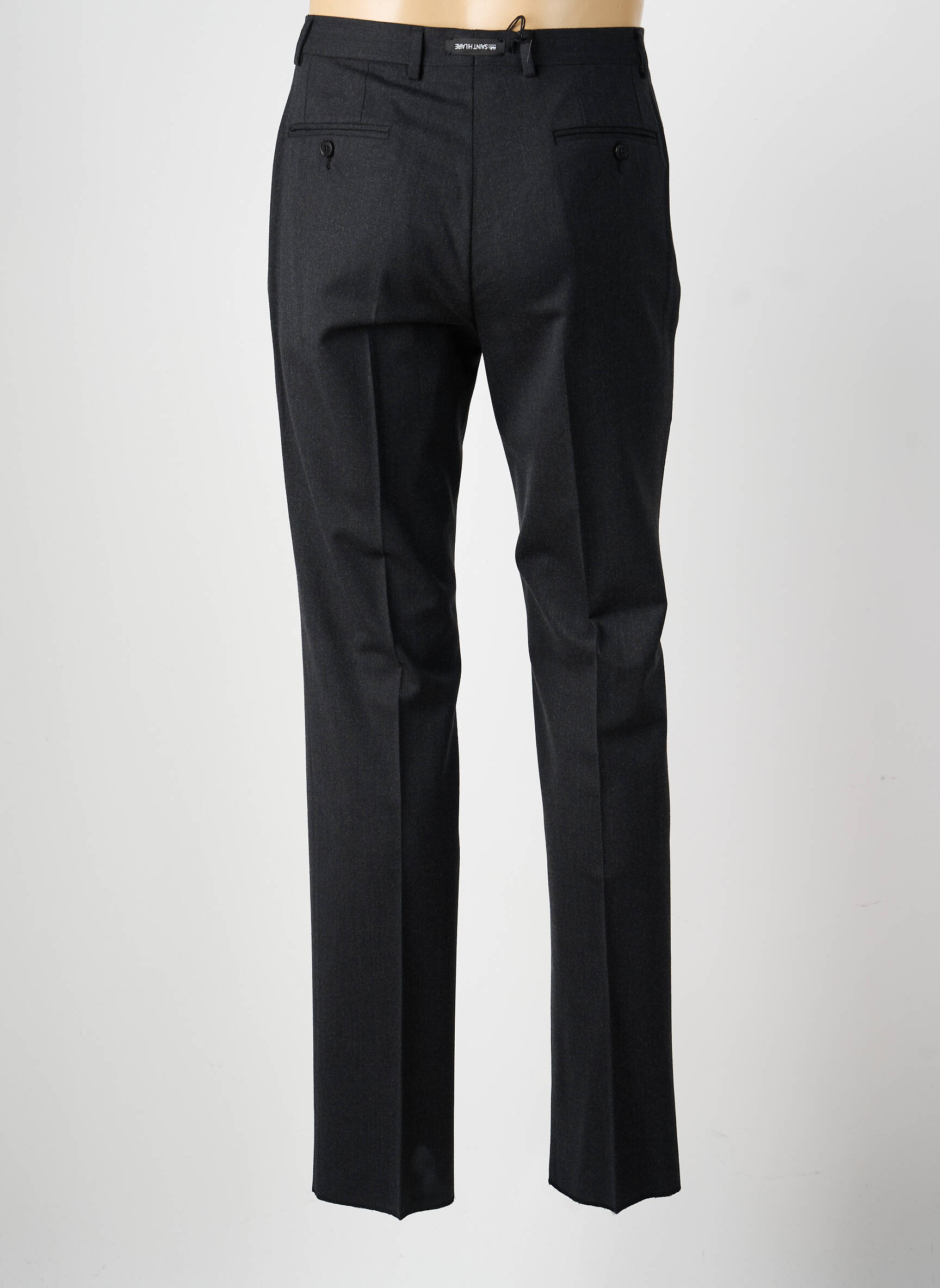 Pantalon slim tissage chiné taille normale gris BRUNO SAINT HILAIRE homme