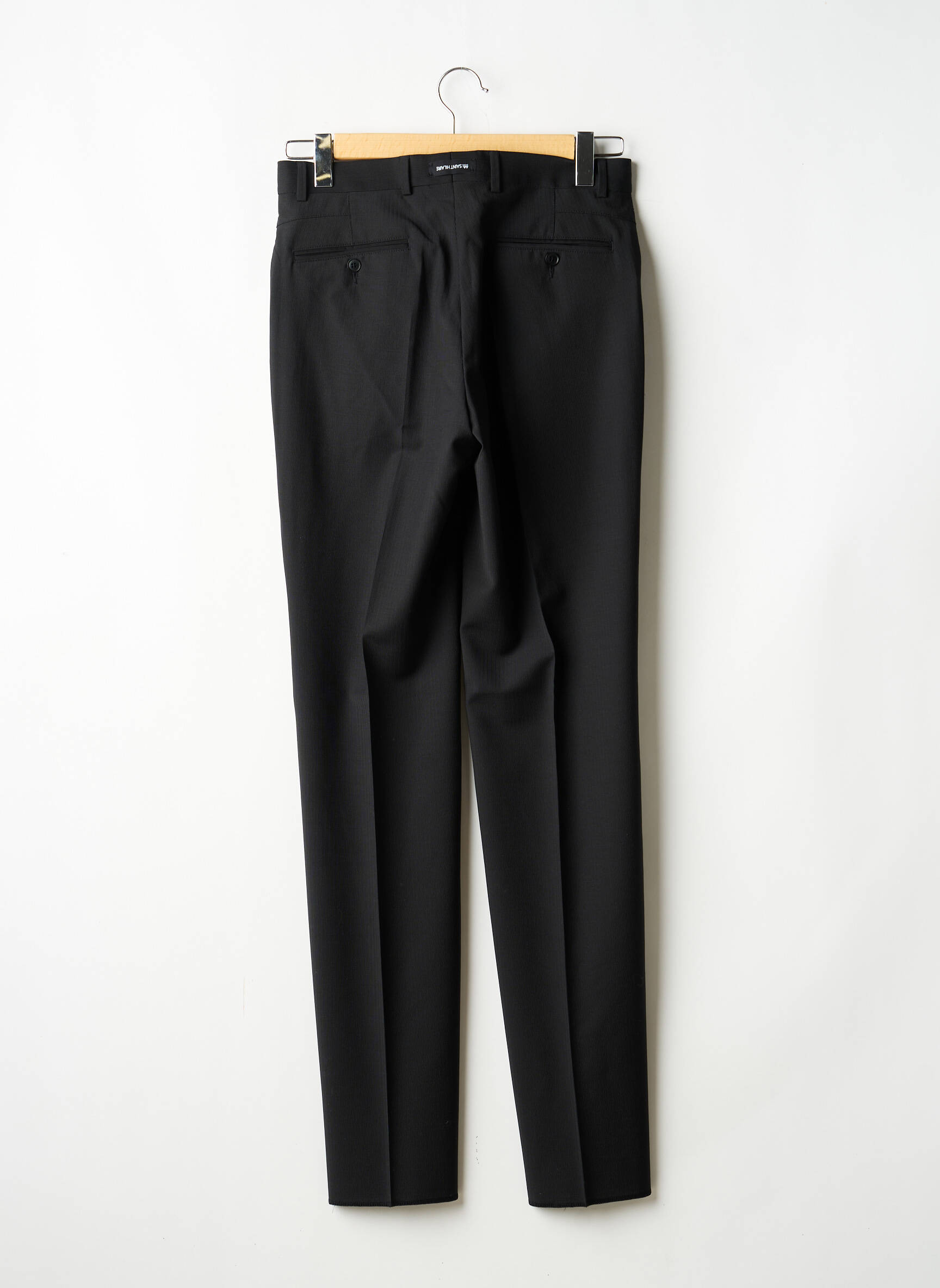 Pantalon slim taille à pinces taille normale noir BRUNO SAINT HILAIRE homme