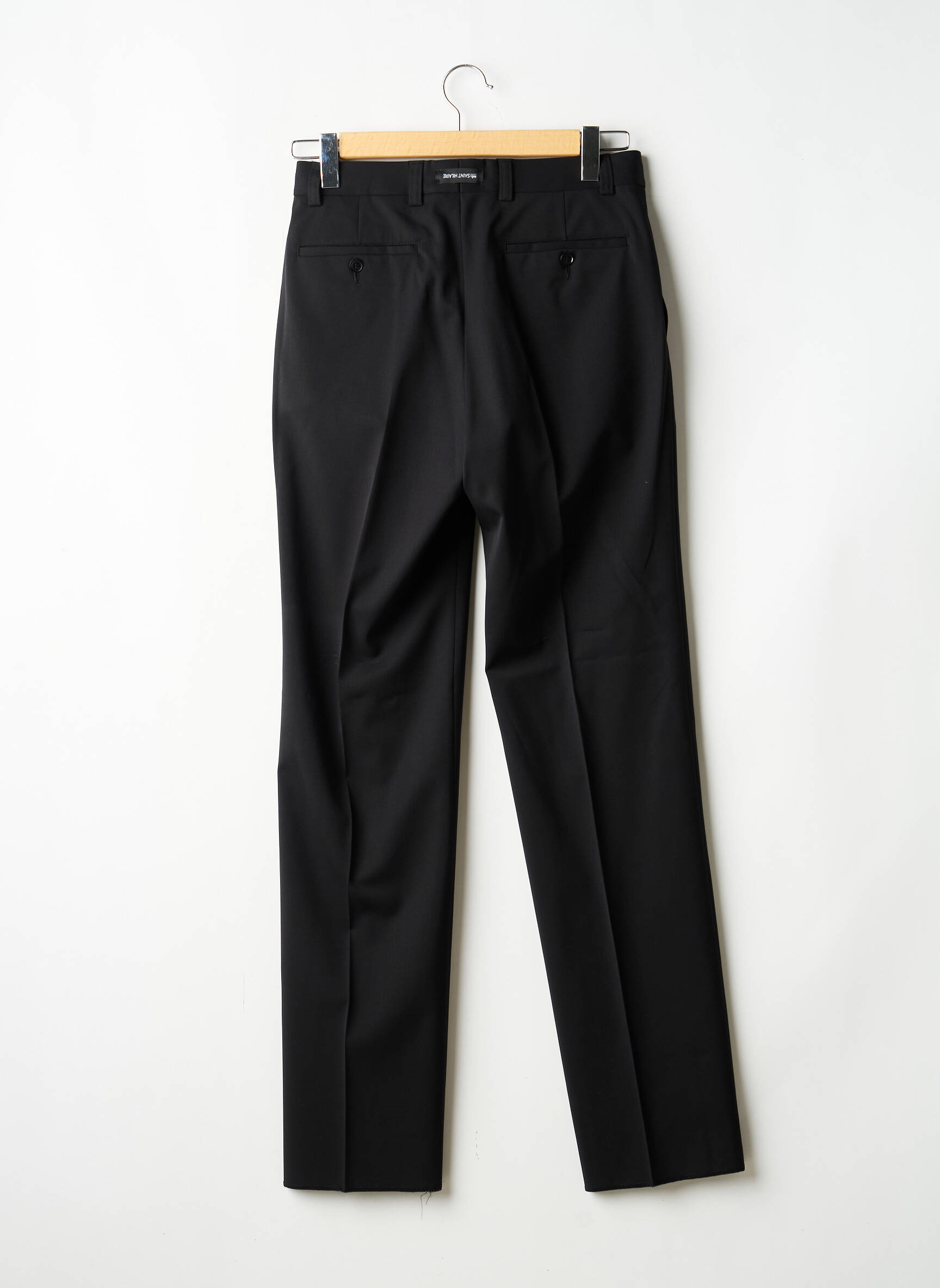 Pantalon slim taille à pinces taille normale noir BRUNO SAINT HILAIRE homme