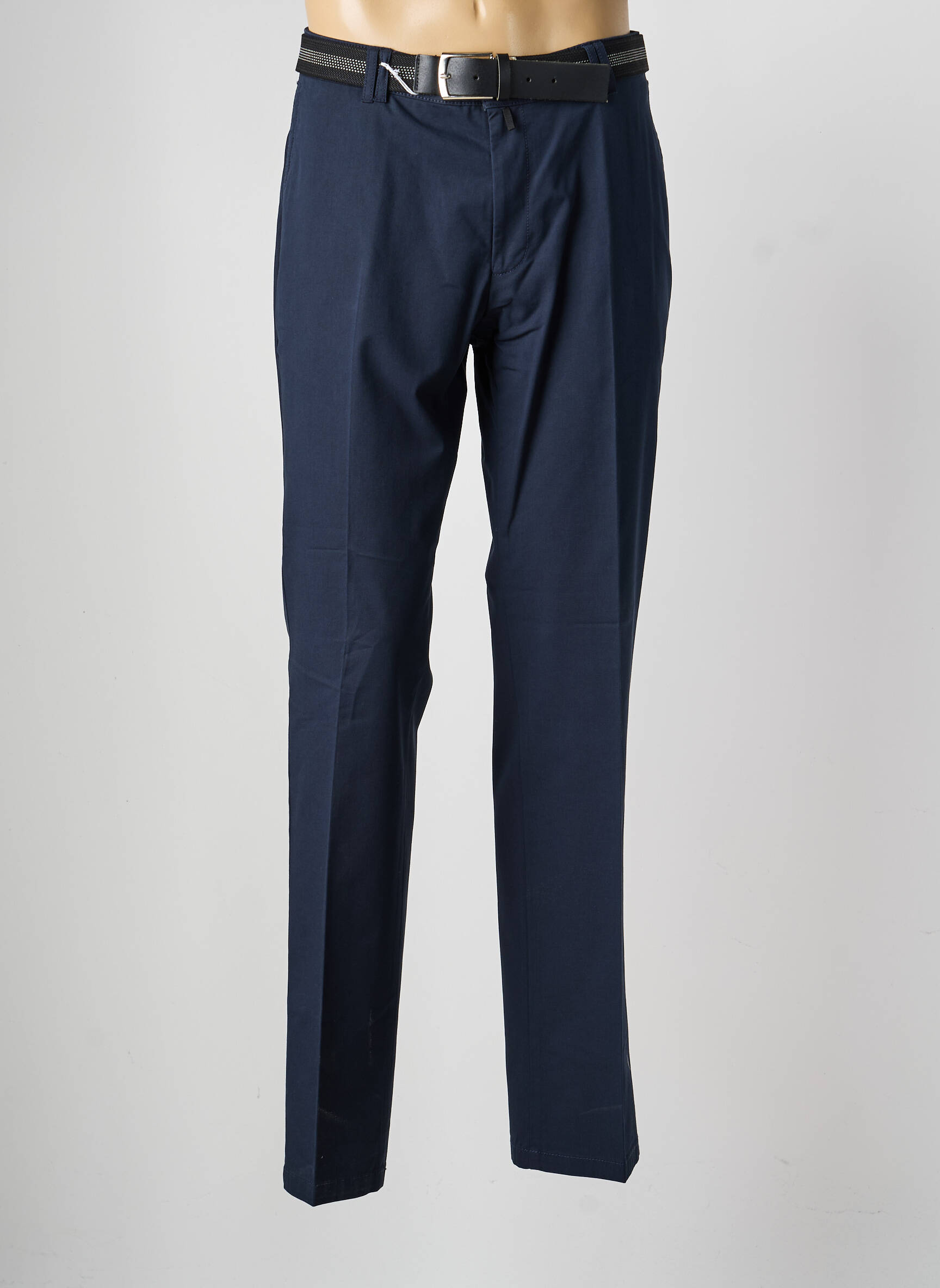 Pantalon chino tissage popeline taille normale bleu SAINT HILAIRE homme
