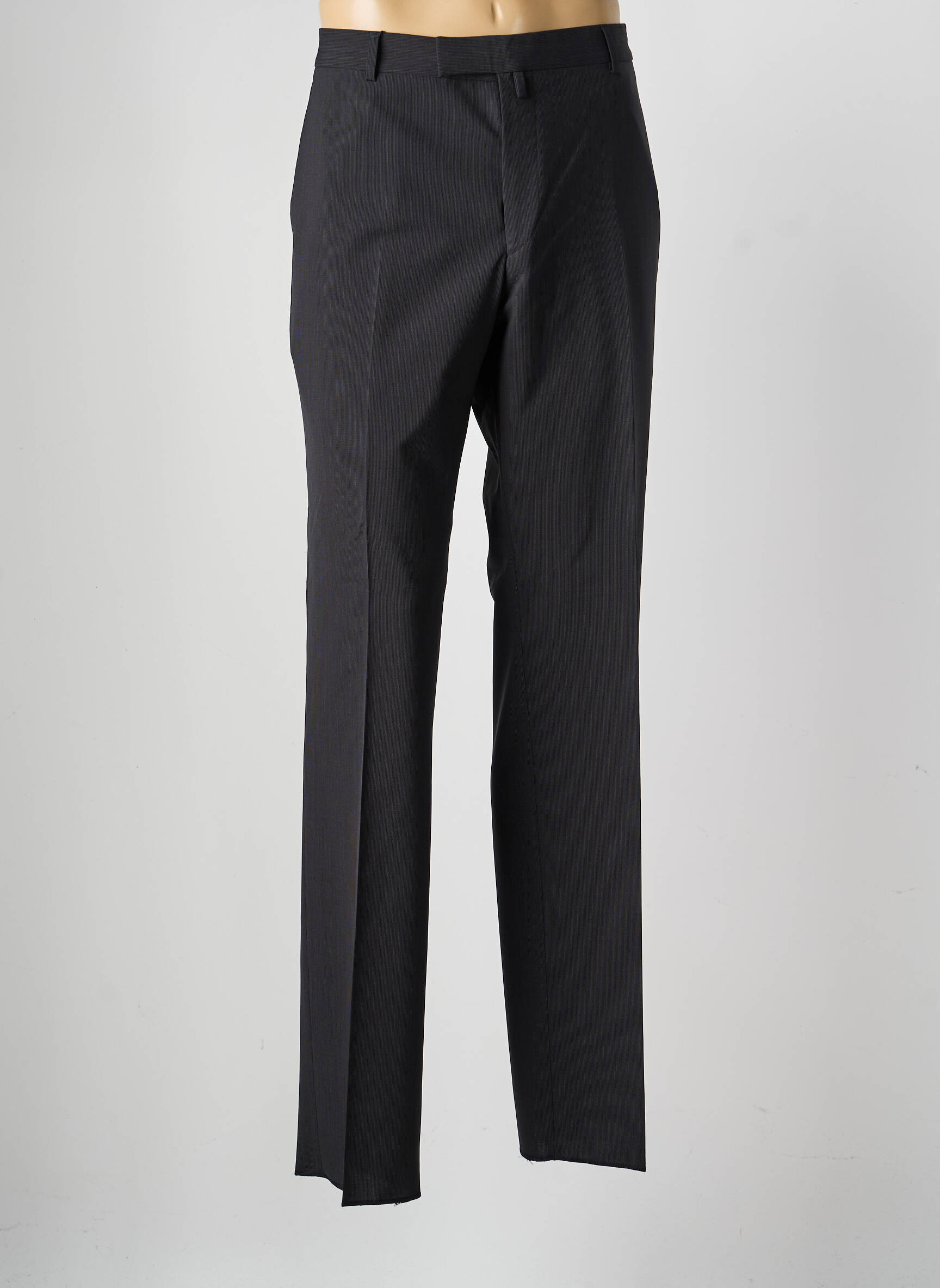 Pantalon droit fermeture zippée sous rabat avec crochet taille normale noir SAINT HILAIRE homme