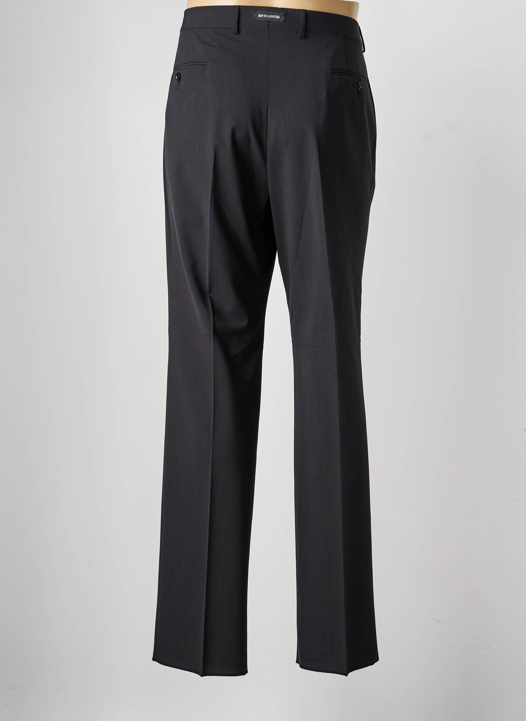 Pantalon droit fermeture zippée sous rabat avec crochet taille normale noir SAINT HILAIRE homme