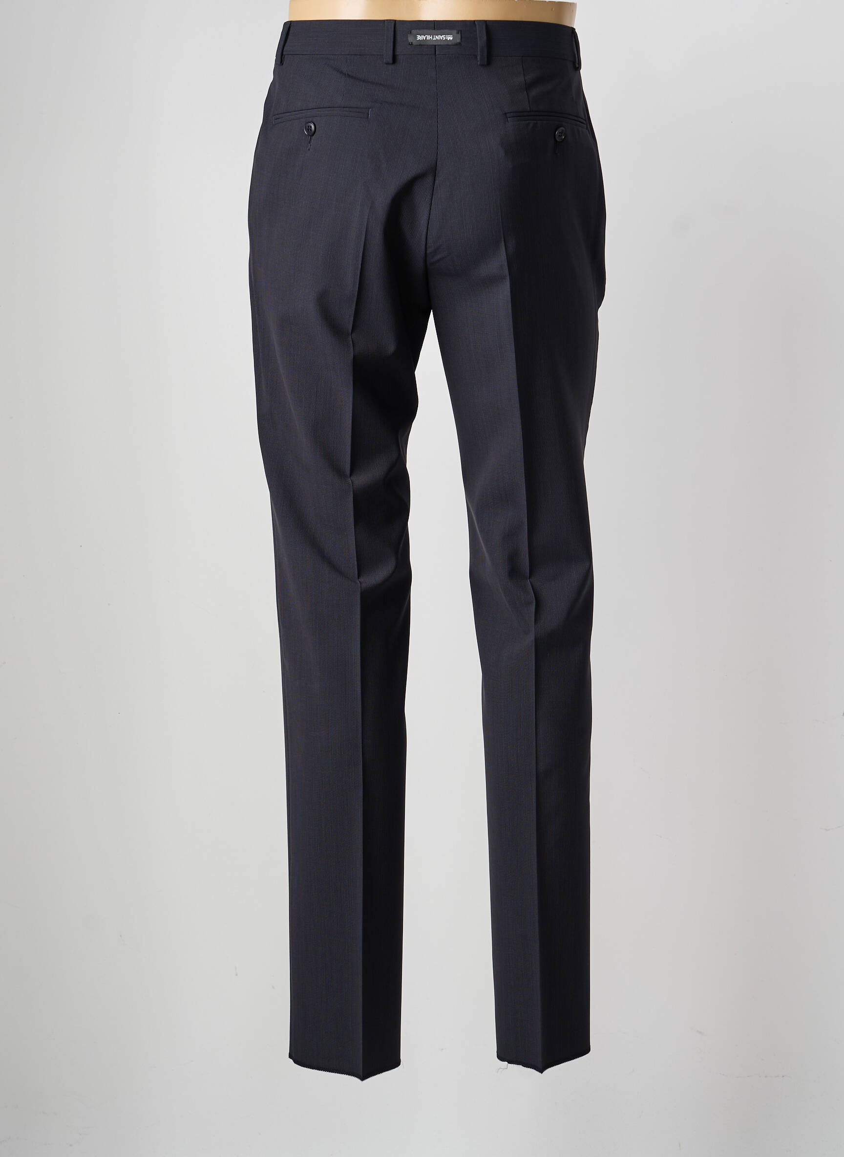 Pantalon droit fermeture zippée sous rabat avec crochet taille normale bleu SAINT HILAIRE homme