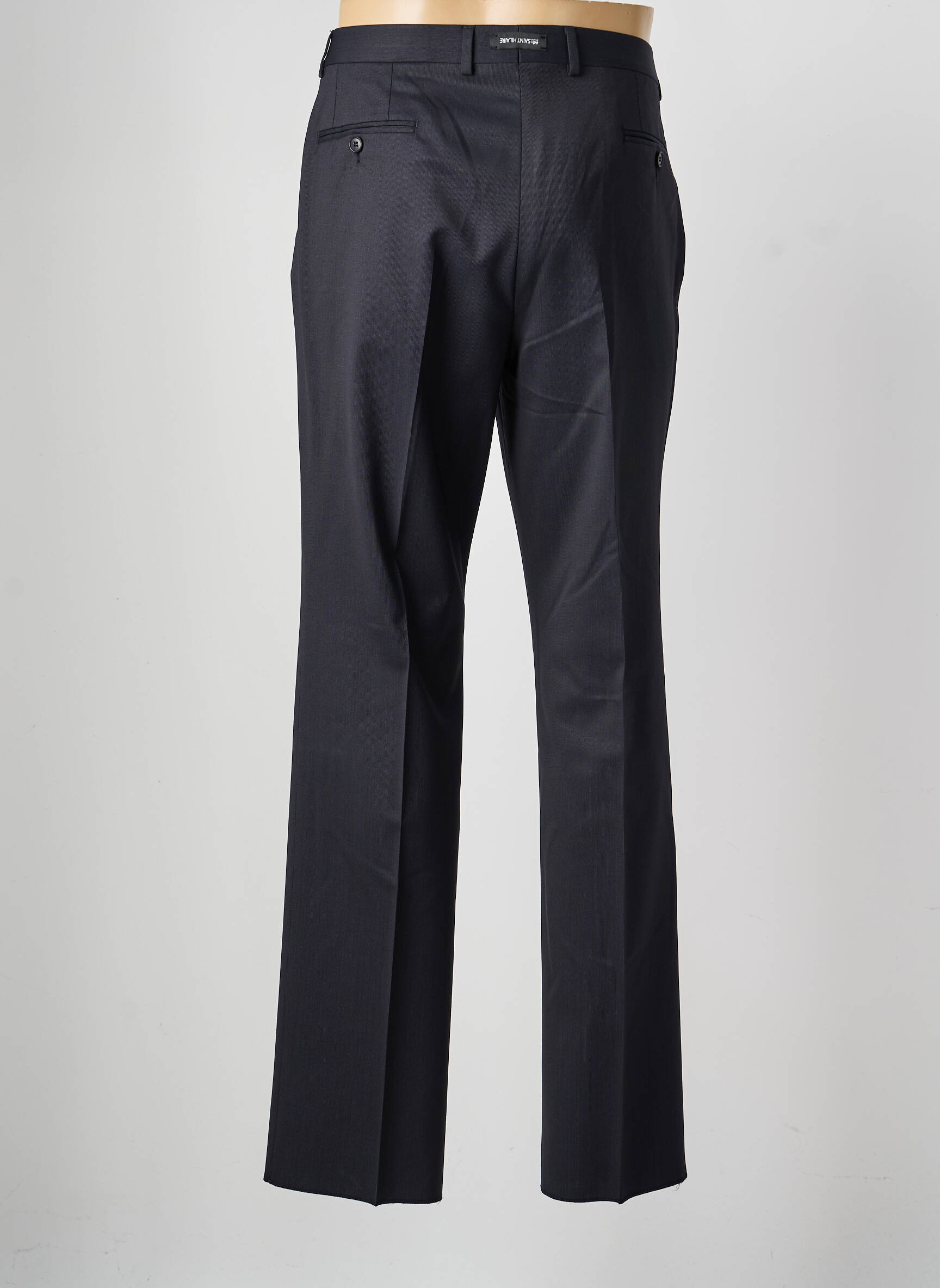 Pantalon droit taille à pinces taille normale bleu SAINT HILAIRE homme