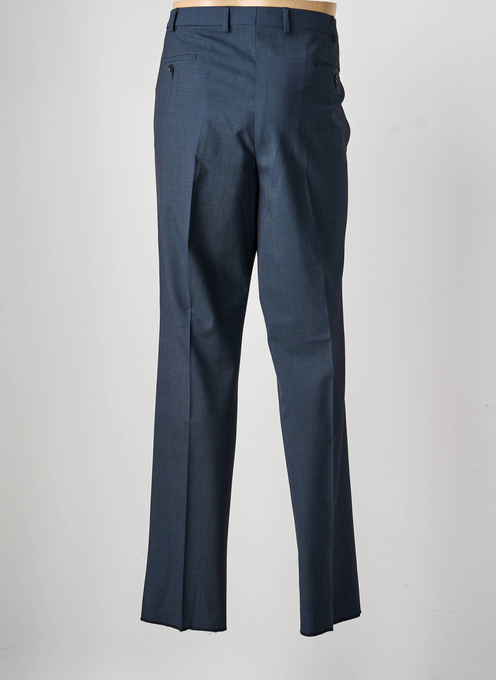 Pantalon droit tissage chiné taille normale bleu SAINT HILAIRE homme