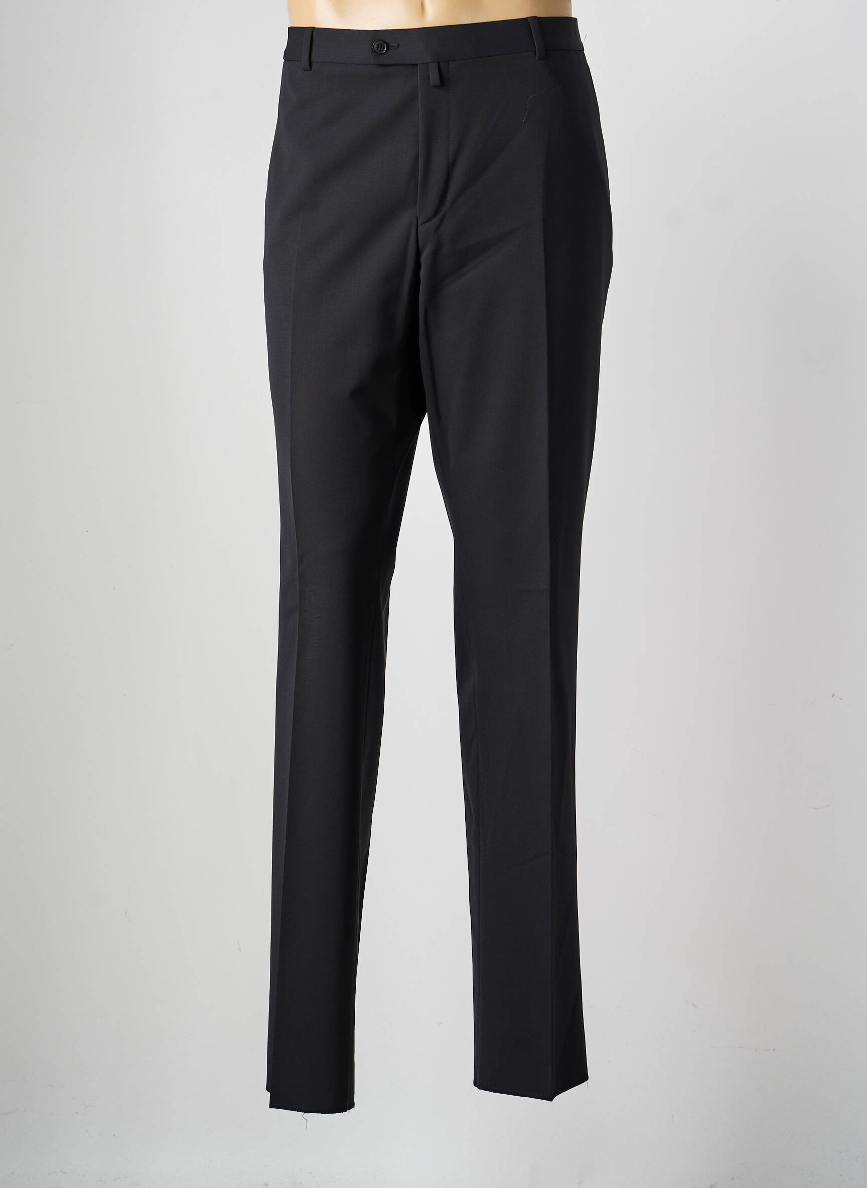 Pantalon droit taille à pinces taille normale noir SAINT HILAIRE homme