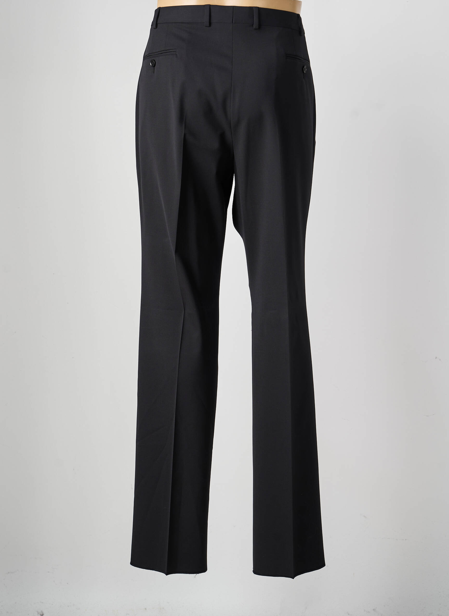 Pantalon droit taille à pinces taille normale noir SAINT HILAIRE homme