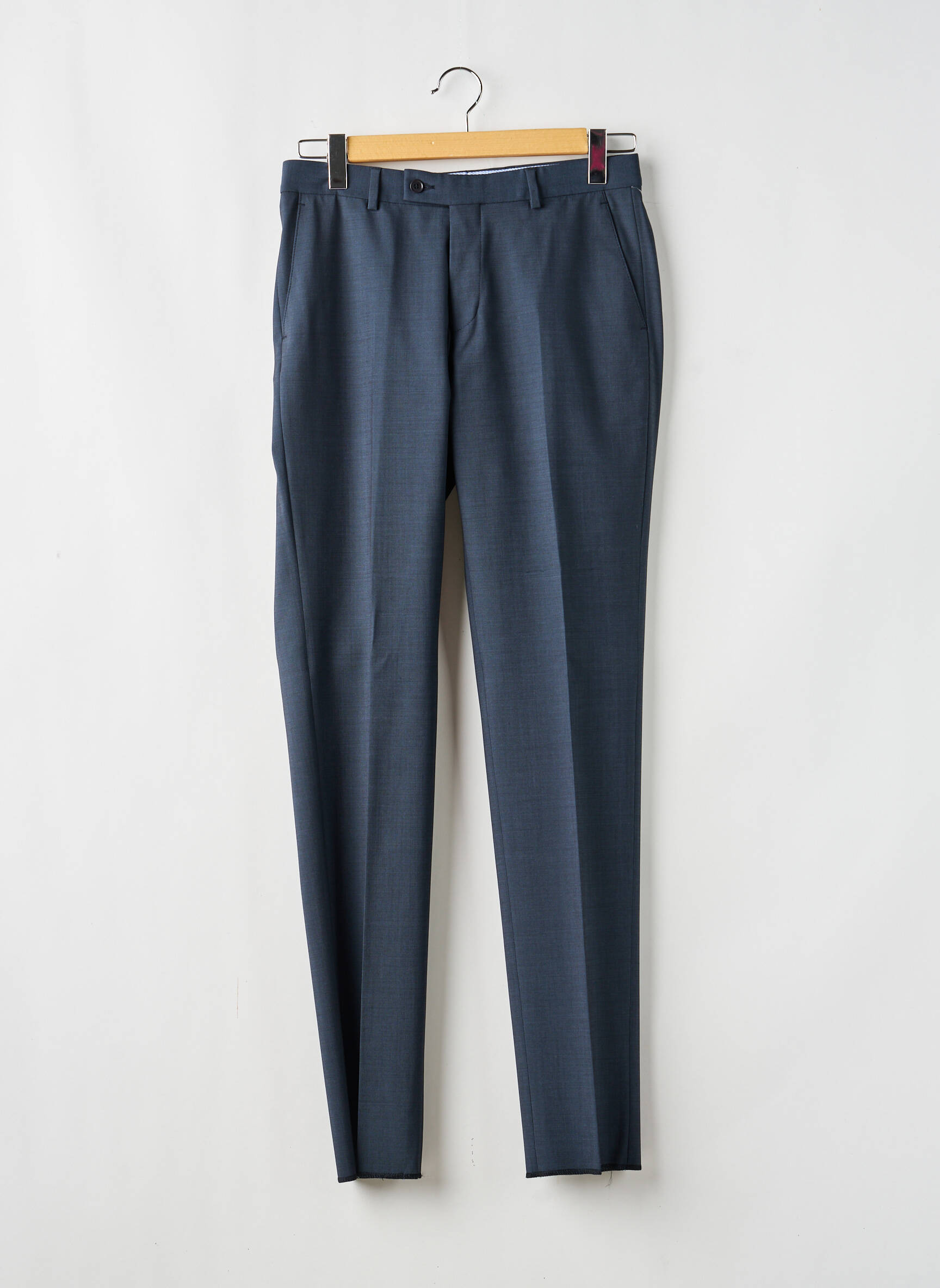 Pantalon droit tissage chiné taille normale bleu SAINT HILAIRE homme