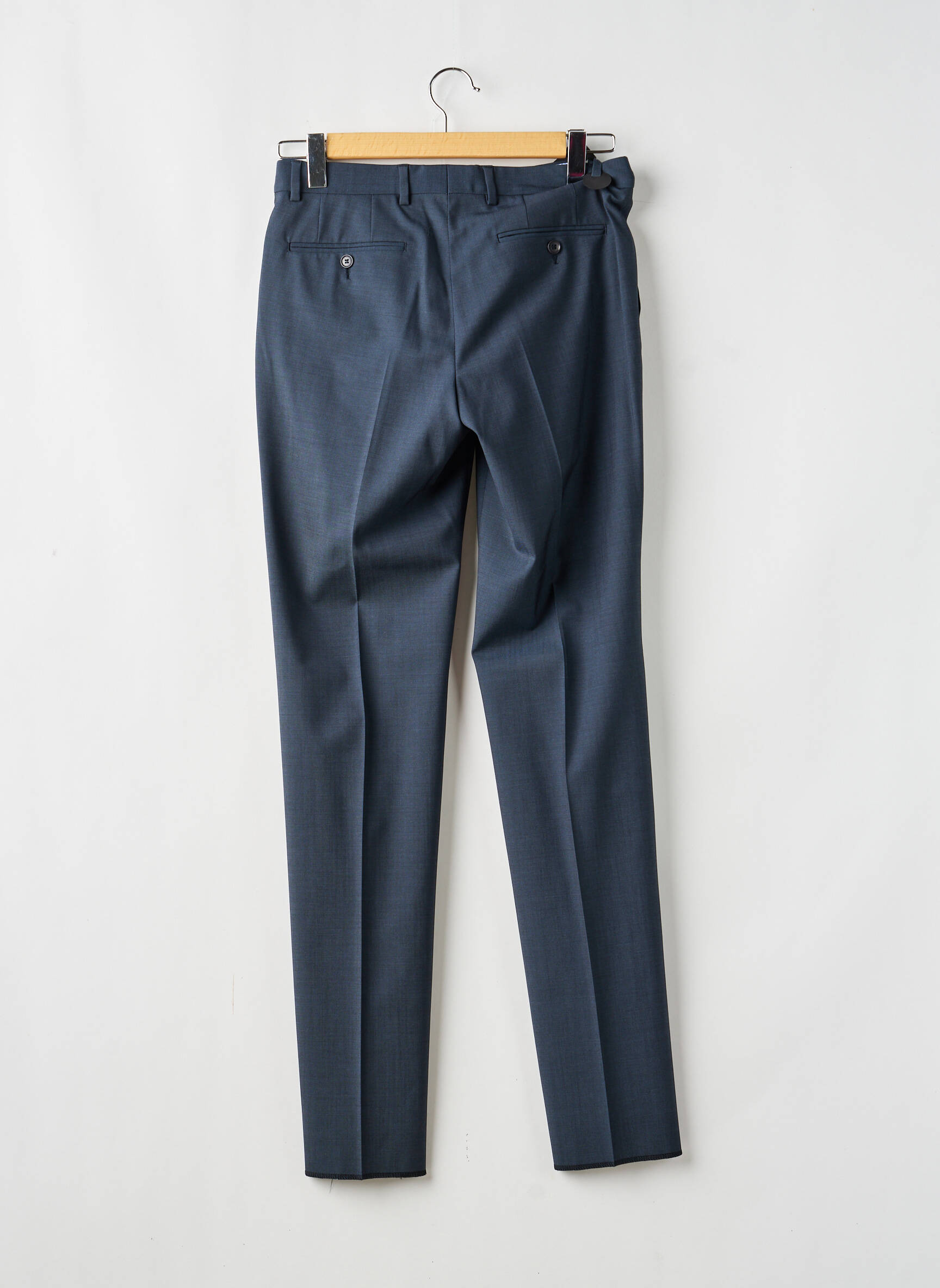 Pantalon droit tissage chiné taille normale bleu SAINT HILAIRE homme