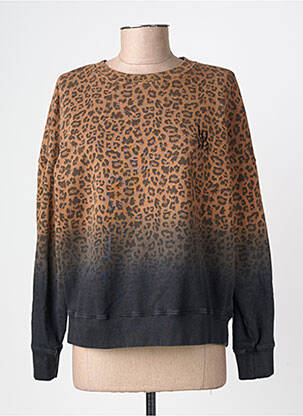 Sweat-shirt stretch manches longues marron FIVE femme