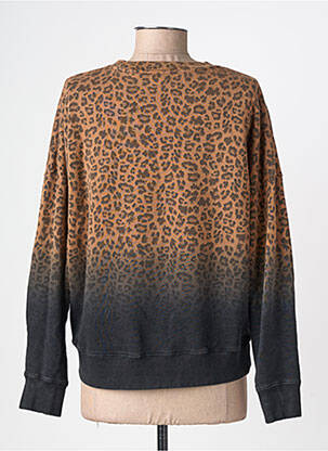 Sweat-shirt stretch manches longues marron FIVE femme