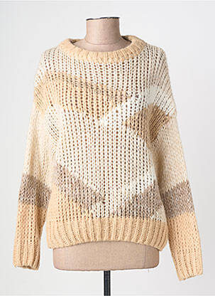 Pull stretch manches longues beige SUNCOO femme