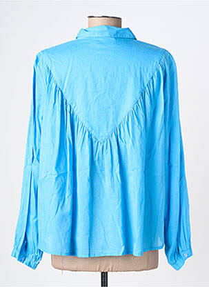 Chemisier tissage popeline manches longues bleu NOTSHY femme