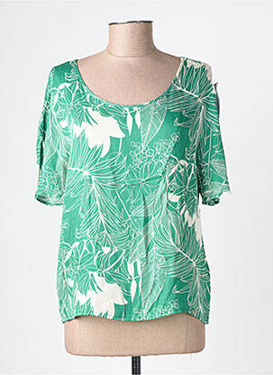 Blouse imprimé fleurs manches courtes vert KOCCA femme