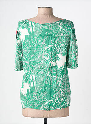 Blouse imprimé fleurs manches courtes vert KOCCA femme