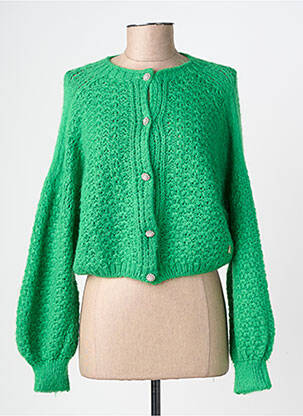 Gilet manches longues col rond vert KOCCA femme