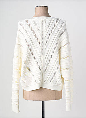 Pull maille ajourée manches longues beige SUNCOO femme