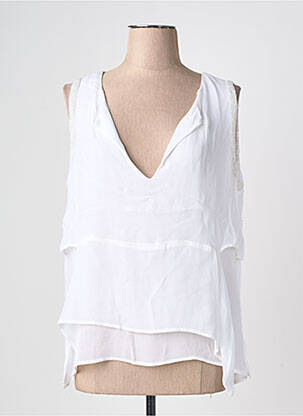 Top coupe fluide sans manche blanc EVA KAYAN femme