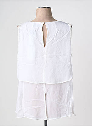 Top coupe fluide sans manche blanc EVA KAYAN femme
