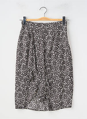 Jupe mi-longue fermeture zip latéral noir BERENICE femme