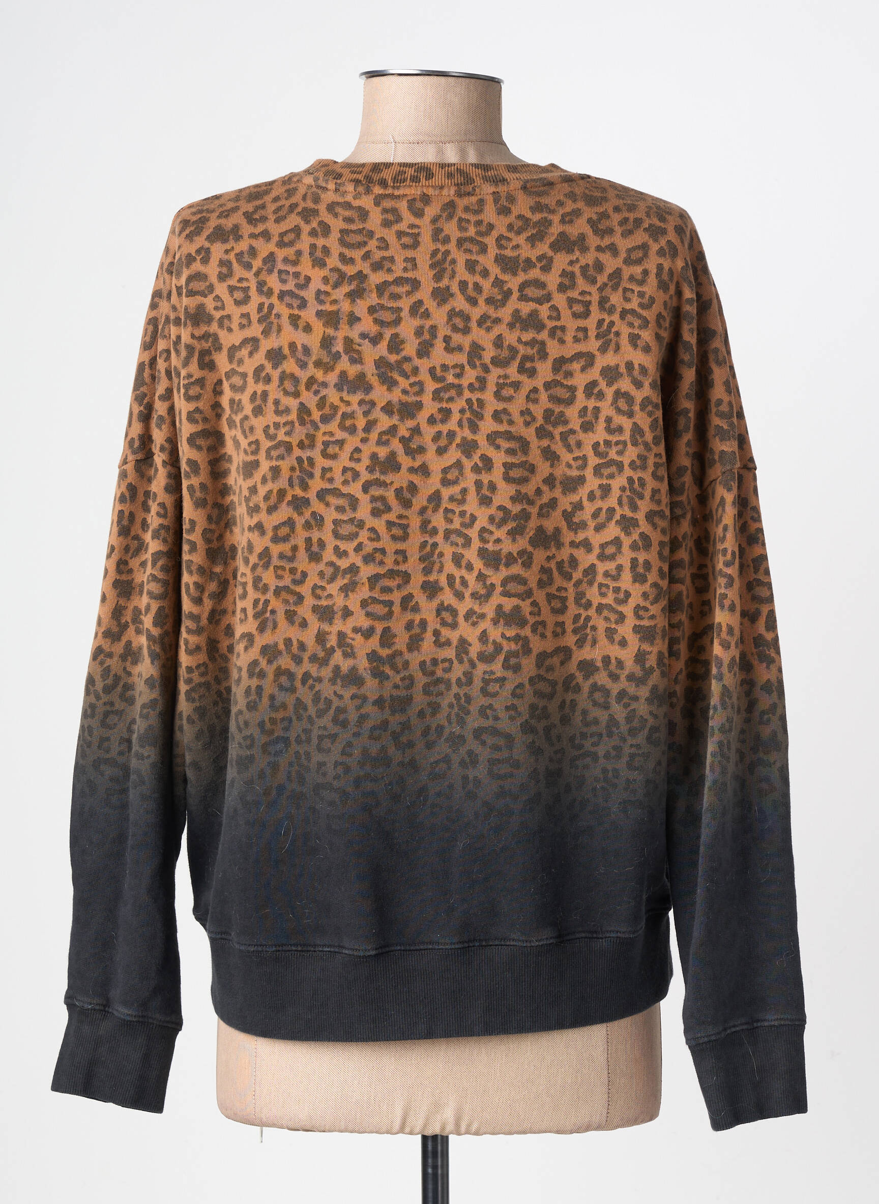 Sweat-shirt stretch manches longues marron FIVE femme