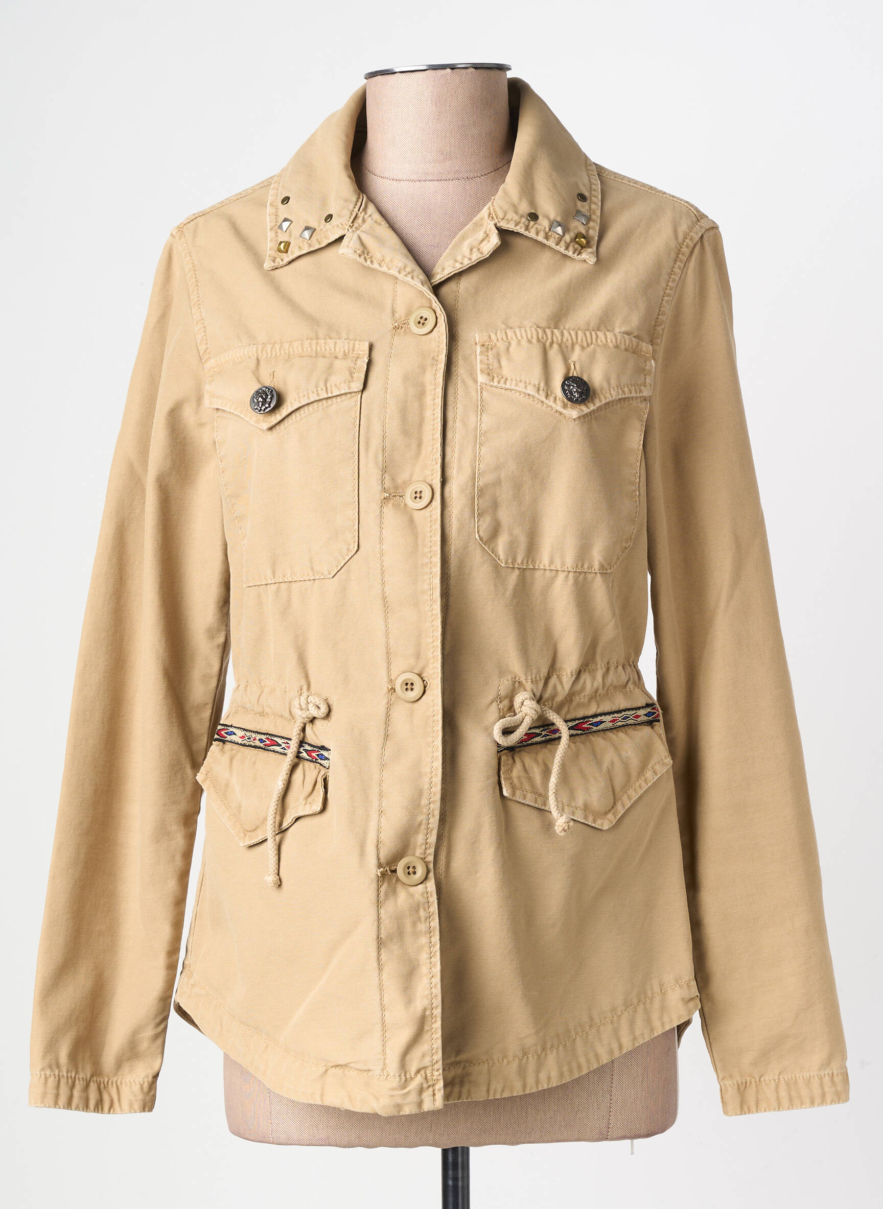 Veste casual poignets boutonnés avec fente beige AVIDA DOLLARS femme