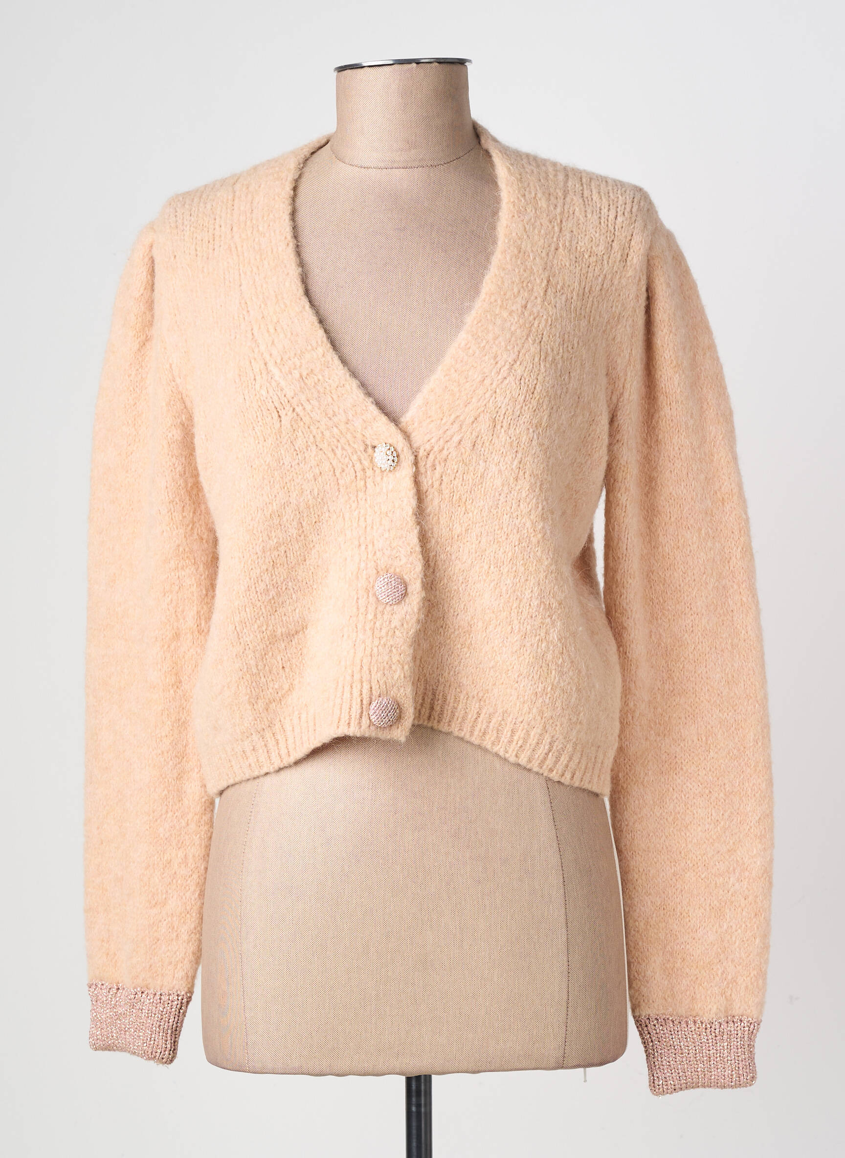 Gilet manches longues resserrée sur le bas rose LIU JO femme