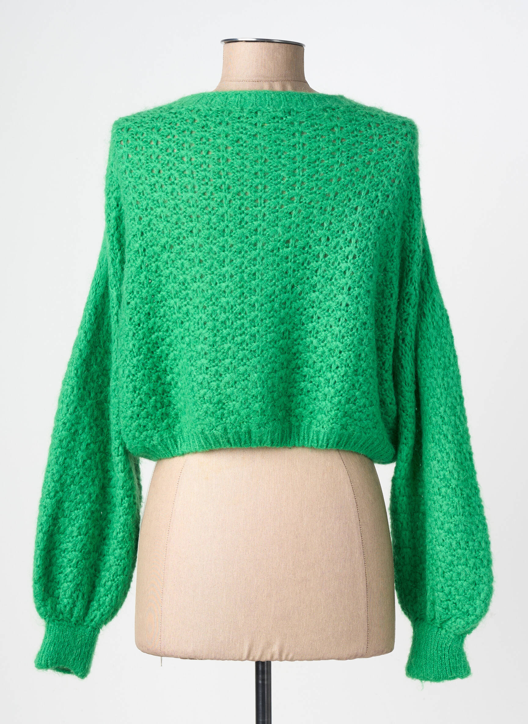 Gilet manches longues col rond vert KOCCA femme