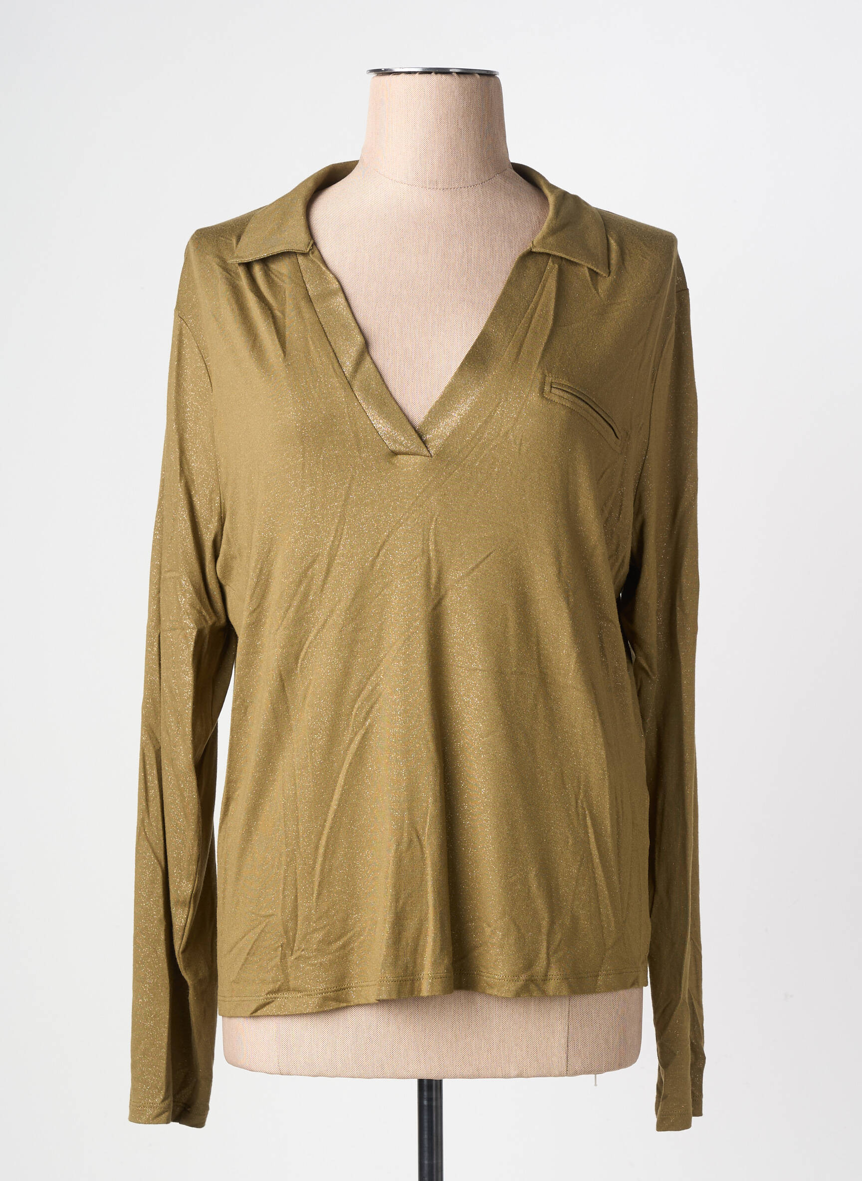 Polo manches longues manches longues vert EVA KAYAN femme